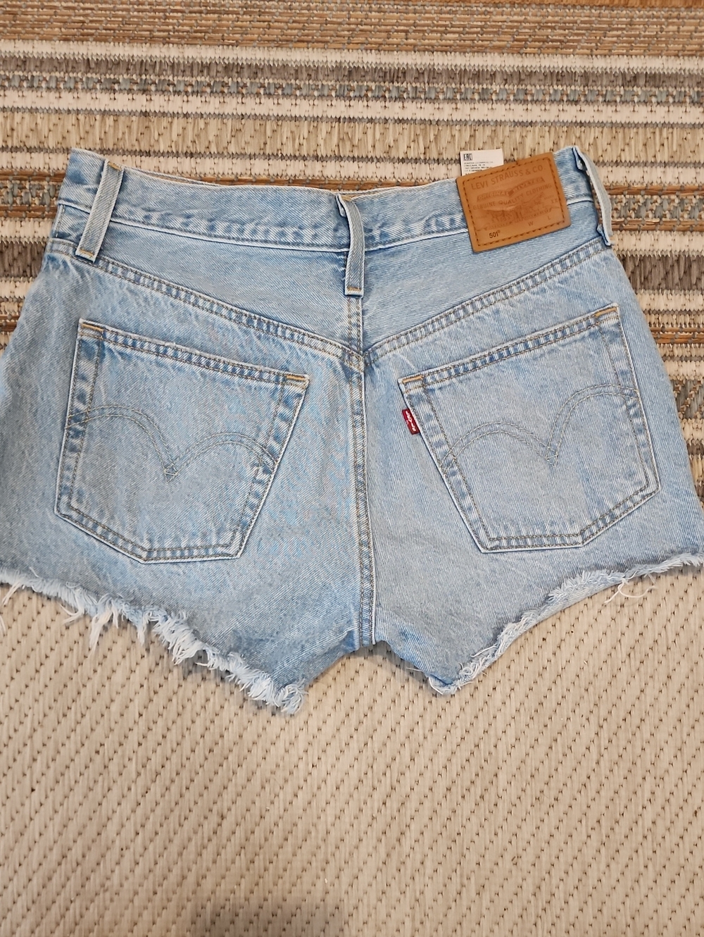 Levi's Light Blue Denim Cutoff Shorts with Frayed Hem